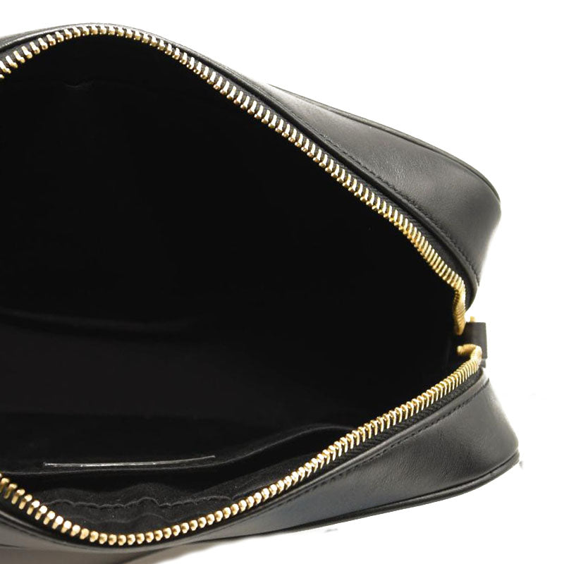 SAINT LAURENT Calfskin Matelasse Monogram Lou Camera Bag Black