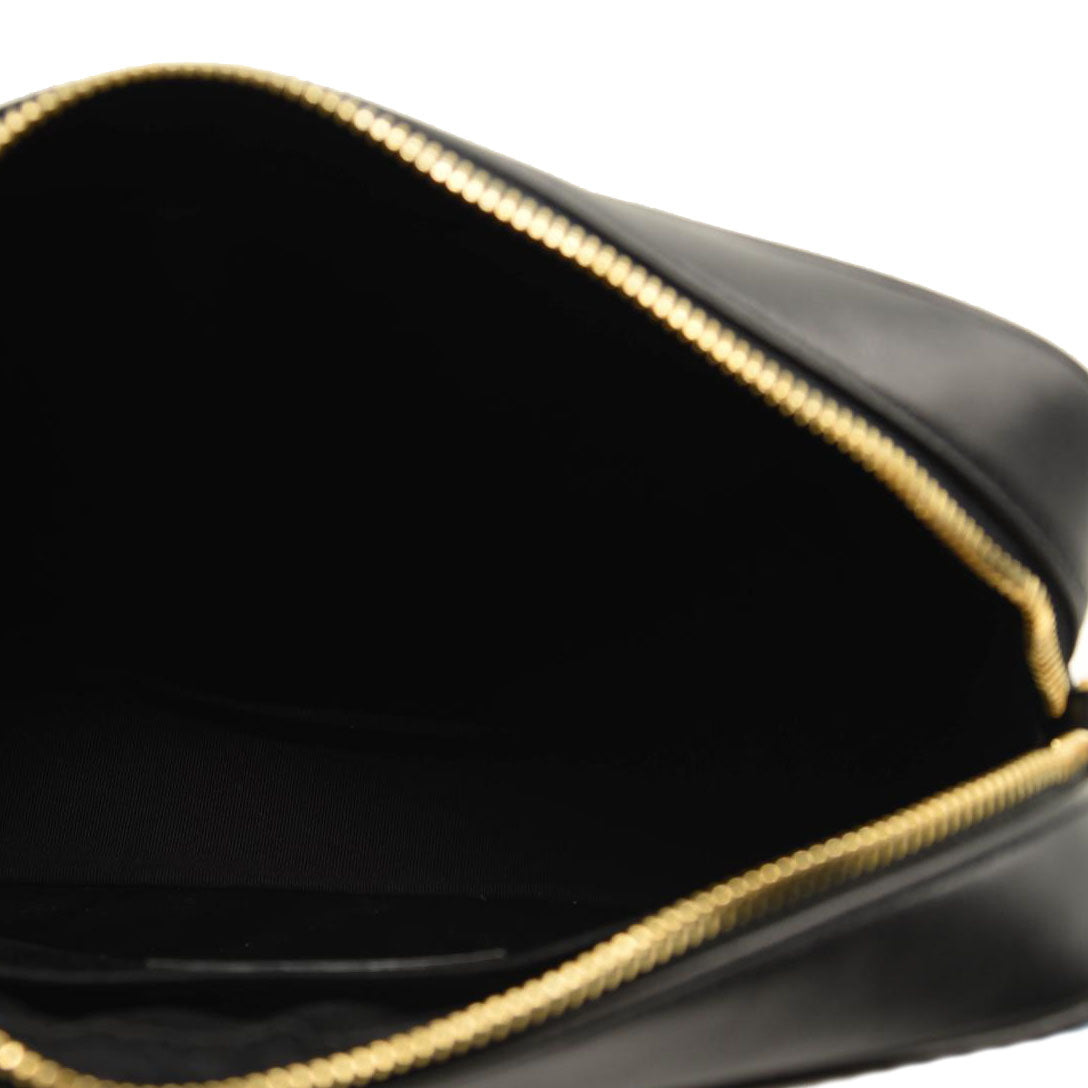 SAINT LAURENT Calfskin Matelasse Monogram Lou Camera Bag Black