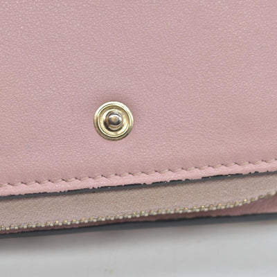 Valentino Poudre Leather Rockstud Zip-Around Compact Wallet