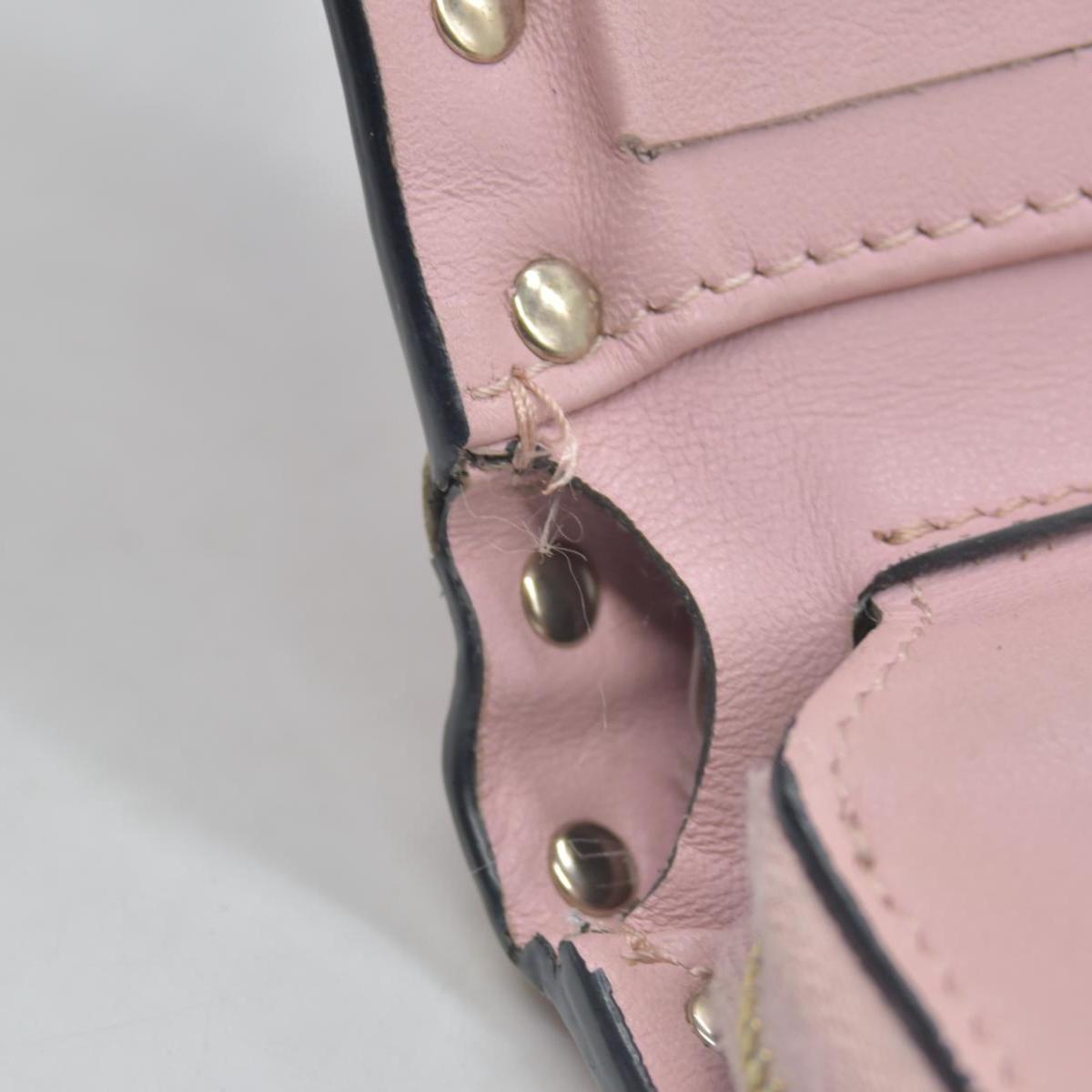 Valentino Poudre Leather Rockstud Zip-Around Compact Wallet