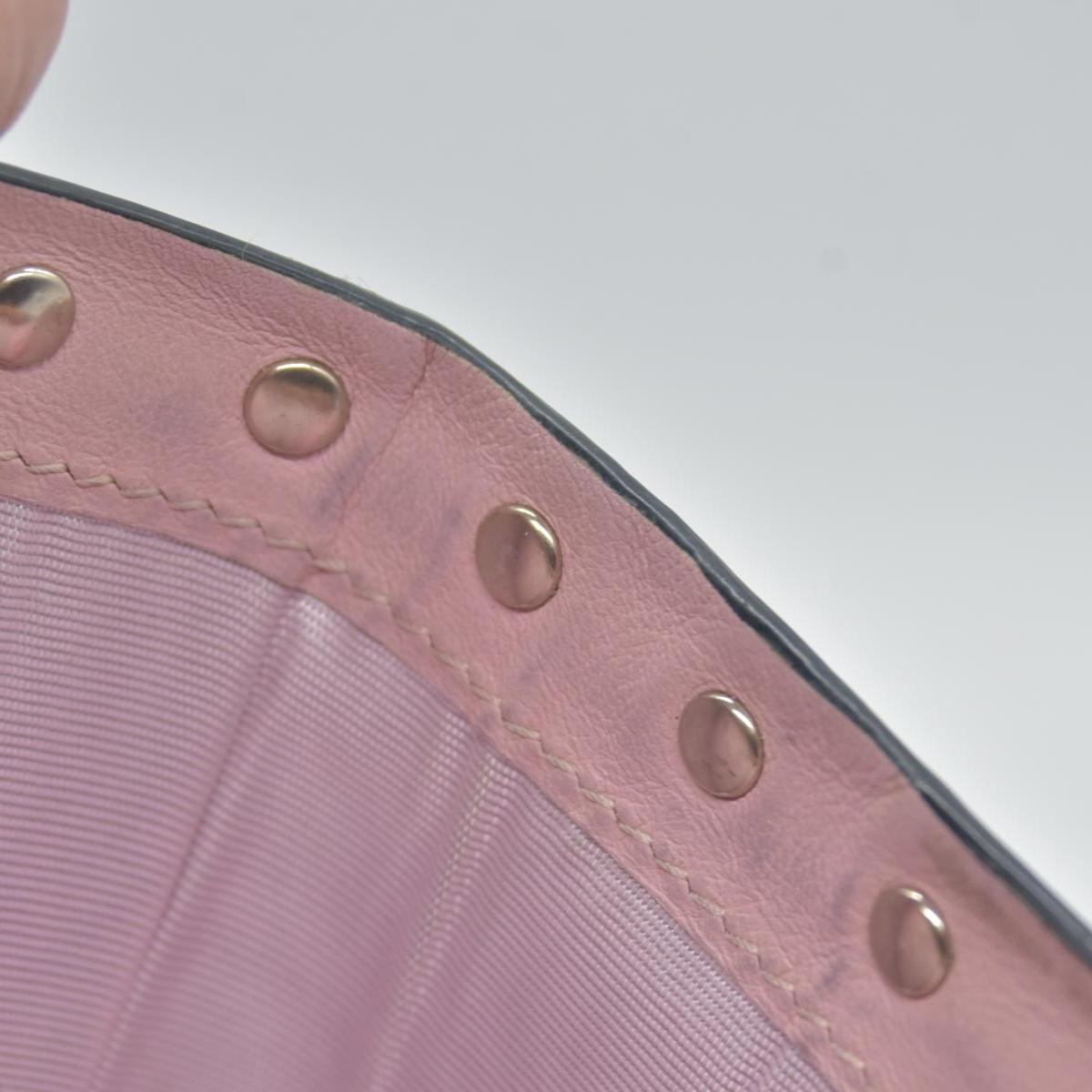 Valentino Poudre Leather Rockstud Zip-Around Compact Wallet