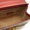 USED GUCCI GG Supreme Monogram Calfskin Small Padlock Shoulder Bag Beige Hibiscus Red New Rosette
