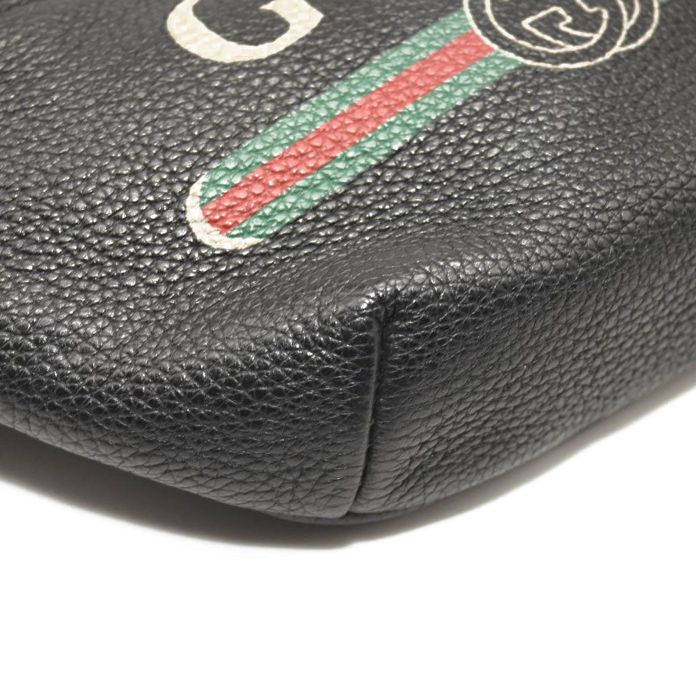 Gucci Grained Calfskin Small Logo Belt Bag Black