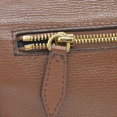 $1290 Burberry Derby Calfskin House Check Small Macken Crossbody Bag Tan