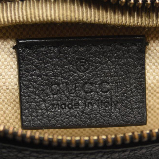 Gucci Grained Calfskin Small Logo Belt Bag Black