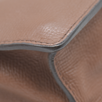 $1290 Burberry Derby Calfskin House Check Small Macken Crossbody Bag Tan