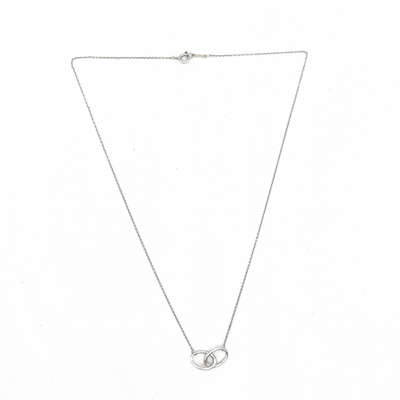 $400 Tiffany & Co. Infinity Necklace Sterling Silver Elsa Peretti Interlocking Ovals Pendant Necklace