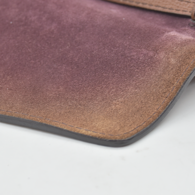$1290 Burberry Derby Calfskin House Check Small Macken Crossbody Bag Tan