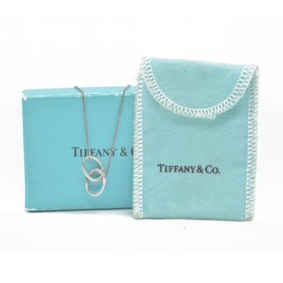 $400 Tiffany & Co. Infinity Necklace Sterling Silver Elsa Peretti Interlocking Ovals Pendant Necklace