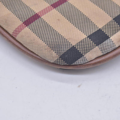 $695  WELL WORN Burberry Horseferry Check Peyton Crossbody Clutch Bag Black CONSIGNMENT