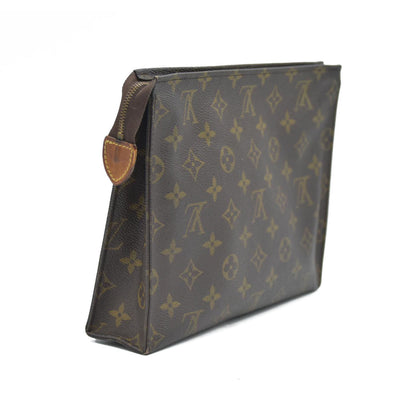 Louis Vuitton Monogram Poche Toilette 26 Cosmetics Pouch Purse Brown 882TH