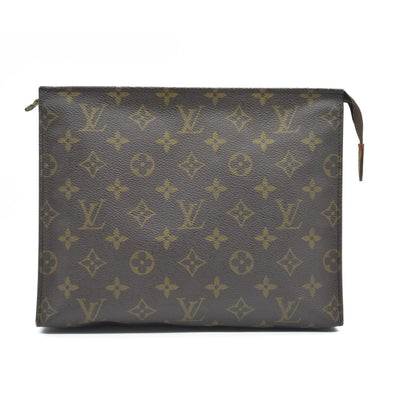 Louis Vuitton Monogram Poche Toilette 26 Cosmetics Pouch Purse Brown 882TH