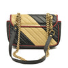 Gucci Azalea Calfskin Matelasse Diagonal Patchwork Mini Torchon GG Marmont Shoulder Bag Black Beige Romantic Cerise