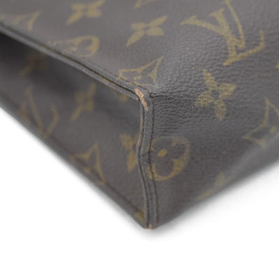 AUCTION $1050 Louis Vuitton Monogram Poche Toilette 26 Cosmetics Pouch Purse Brown 882TH