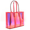 $1790 CHRISTIAN LOUBOUTIN PVC Spikes East West Small Cabata Tote Multicolor