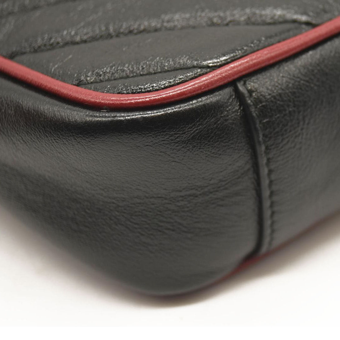 Gucci Azalea Calfskin Matelasse Diagonal Patchwork Mini Torchon GG Marmont Shoulder Bag Black Beige Romantic Cerise