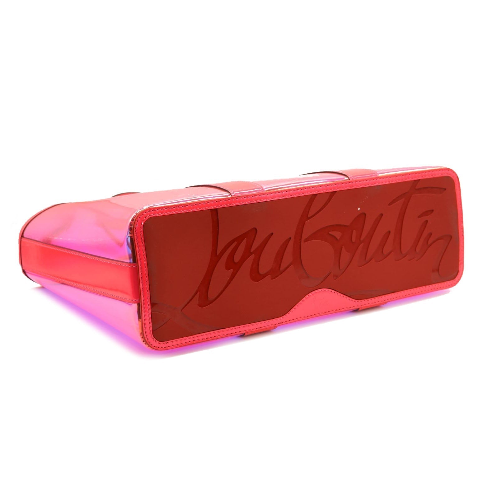 $1790 CHRISTIAN LOUBOUTIN PVC Spikes East West Small Cabata Tote Multicolor