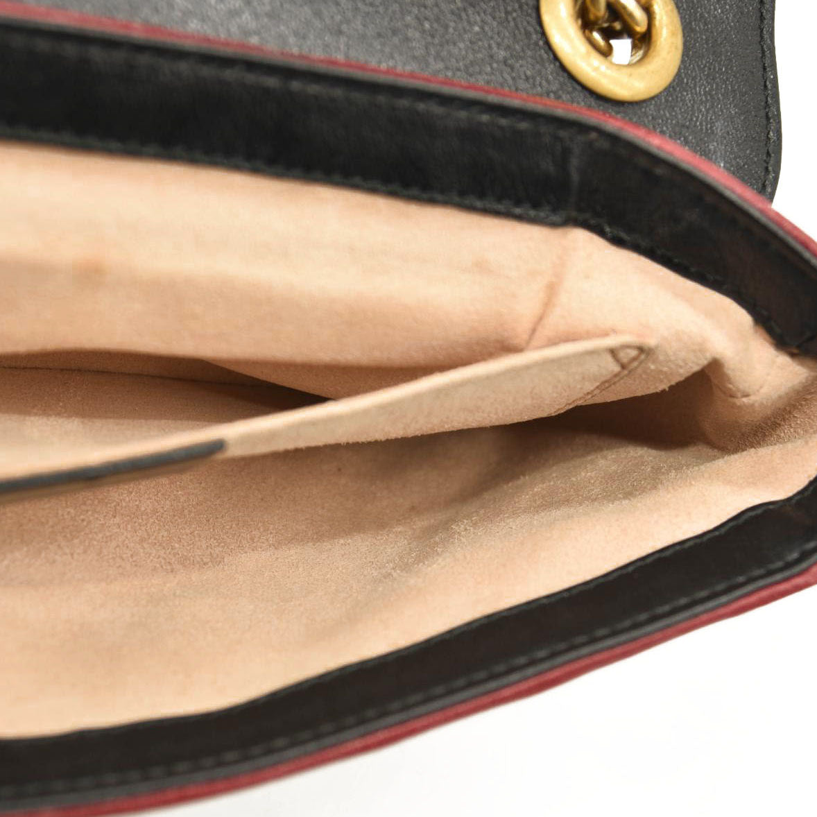 Gucci Azalea Calfskin Matelasse Diagonal Patchwork Mini Torchon GG Marmont Shoulder Bag Black Beige Romantic Cerise