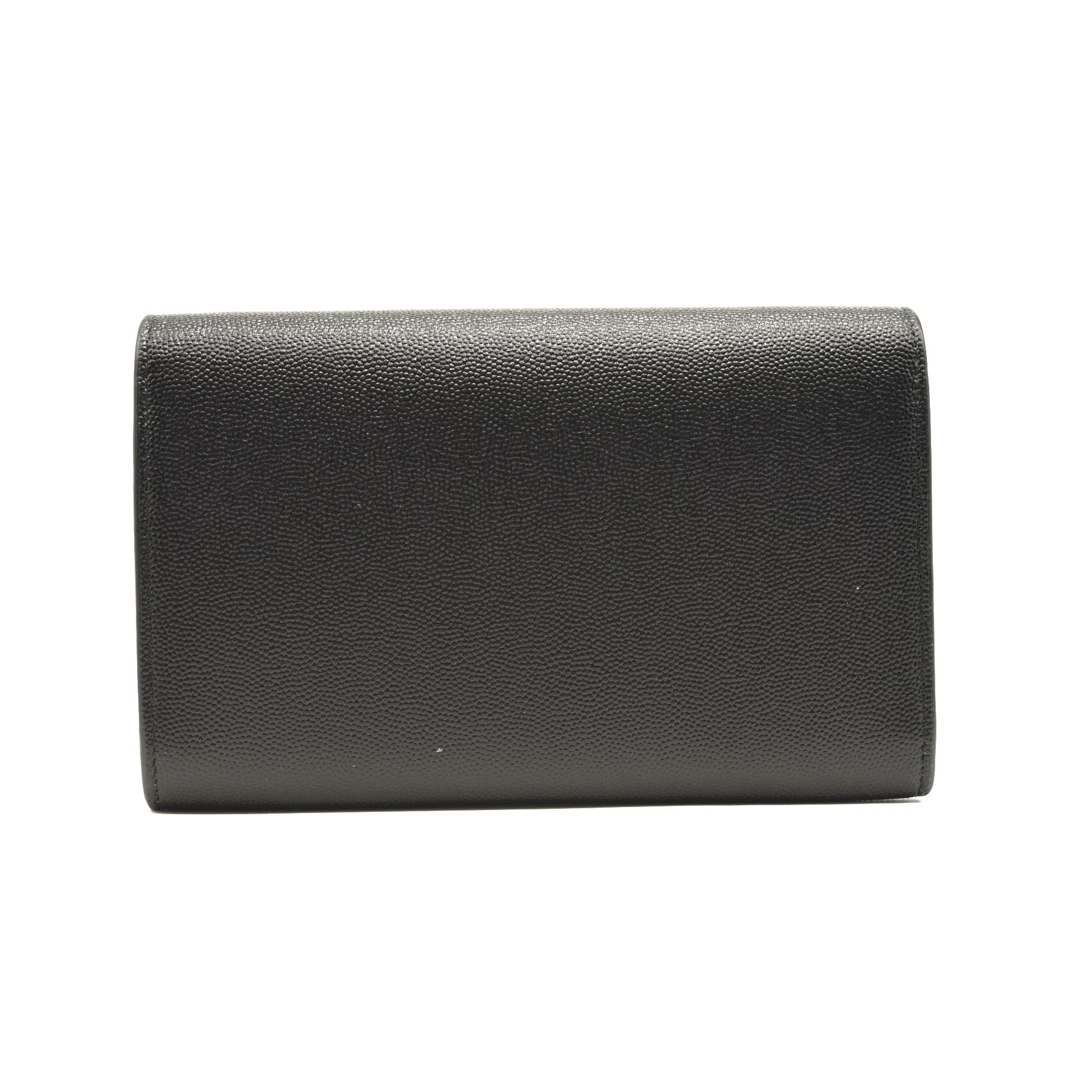 SAINT LAURENT Grain De Poudre Uptown Chain Wallet Black