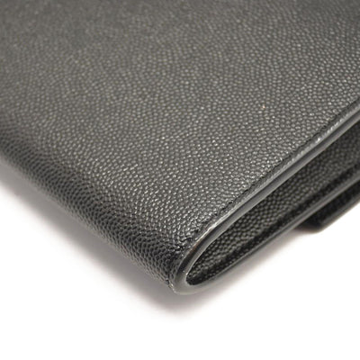 SAINT LAURENT Grain De Poudre Uptown Chain Wallet Black