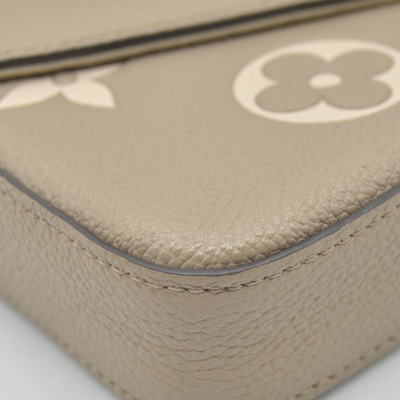 $1890 Louis Vuitton Empreinte Monogram Giant Felicie Pochette Tourterelle Creme