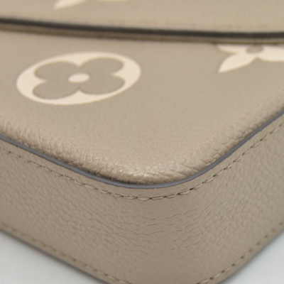 $1890 Louis Vuitton Empreinte Monogram Giant Felicie Pochette Tourterelle Creme