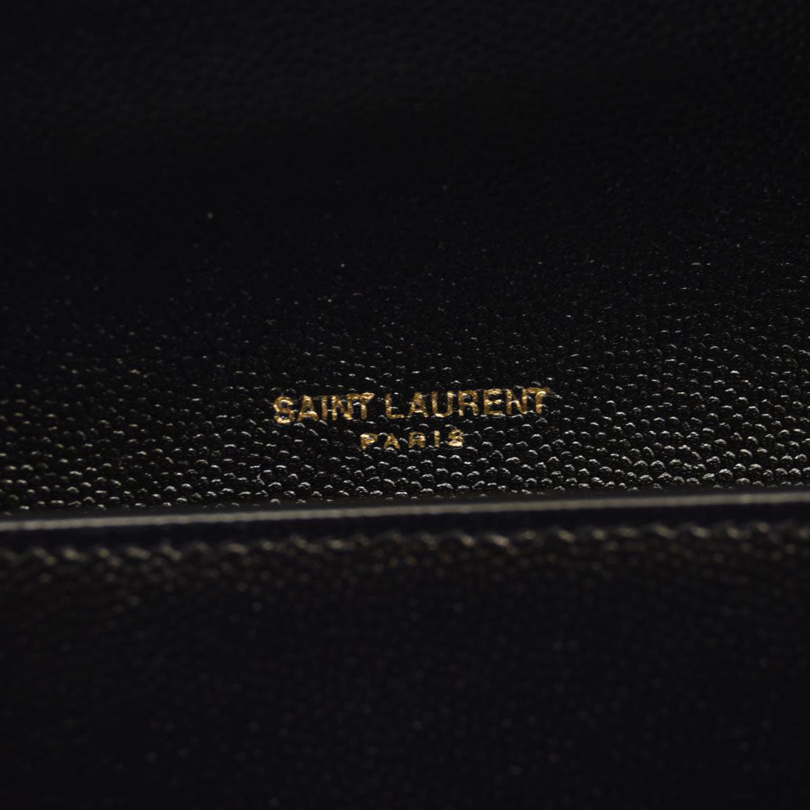 SAINT LAURENT Grain De Poudre Uptown Chain Wallet Black
