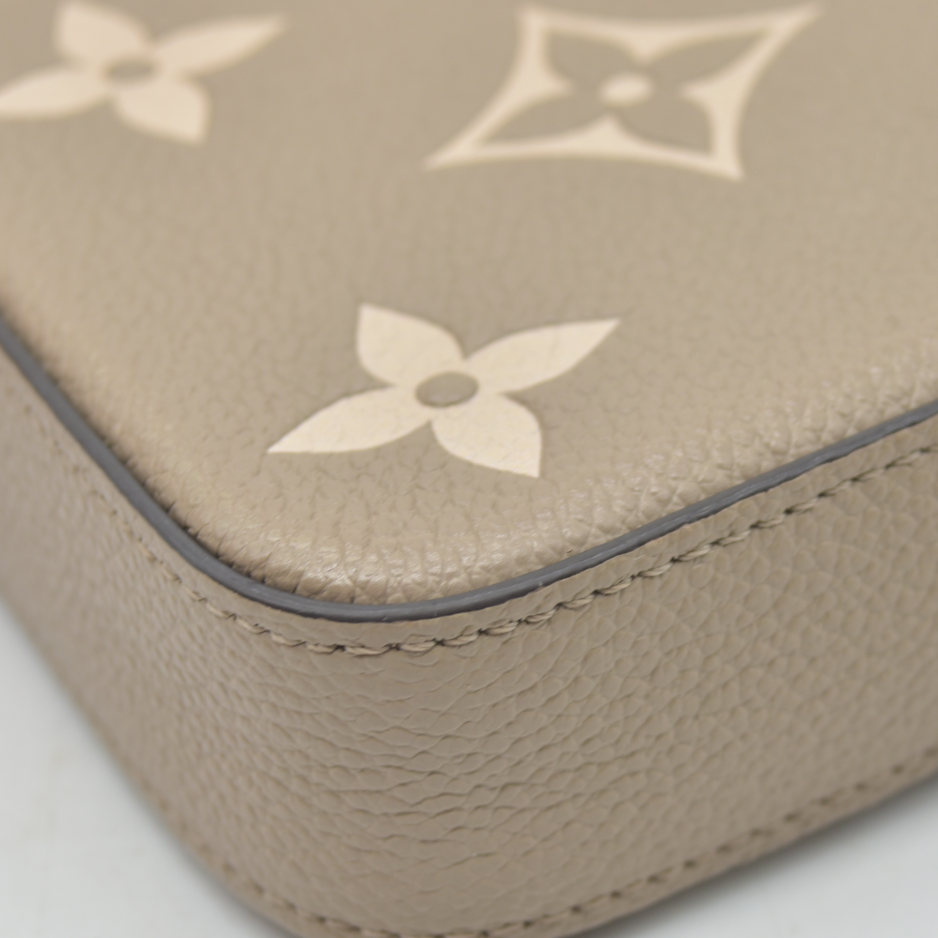 $1890 Louis Vuitton Empreinte Monogram Giant Felicie Pochette Tourterelle Creme