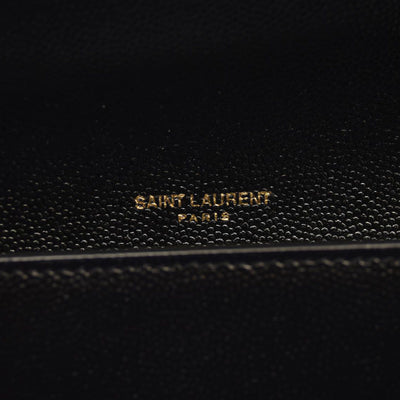 SAINT LAURENT Grain De Poudre Uptown Chain Wallet Black