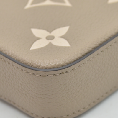 $1890 Louis Vuitton Empreinte Monogram Giant Felicie Pochette Tourterelle Creme