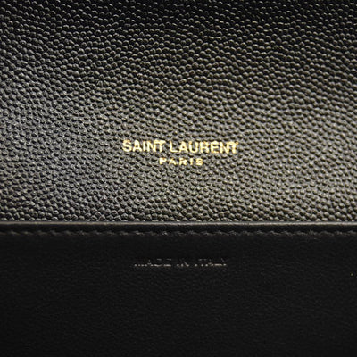 SAINT LAURENT Grain De Poudre Uptown Chain Wallet Black