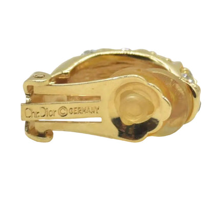 Christian Dior vintage 1980s gold-plated dome clip-on earrings Consignment
