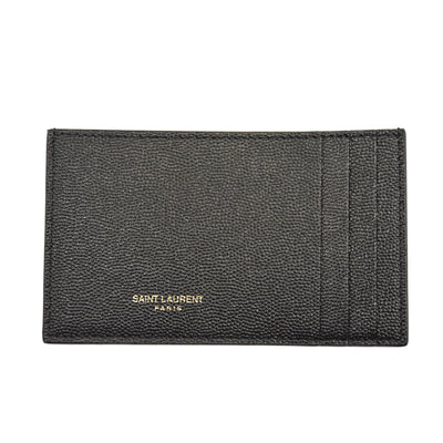 SAINT LAURENT Grain De Poudre Uptown Chain Wallet Black