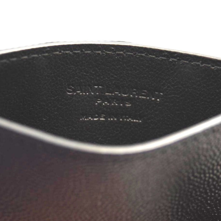 SAINT LAURENT Grain De Poudre Uptown Chain Wallet Black