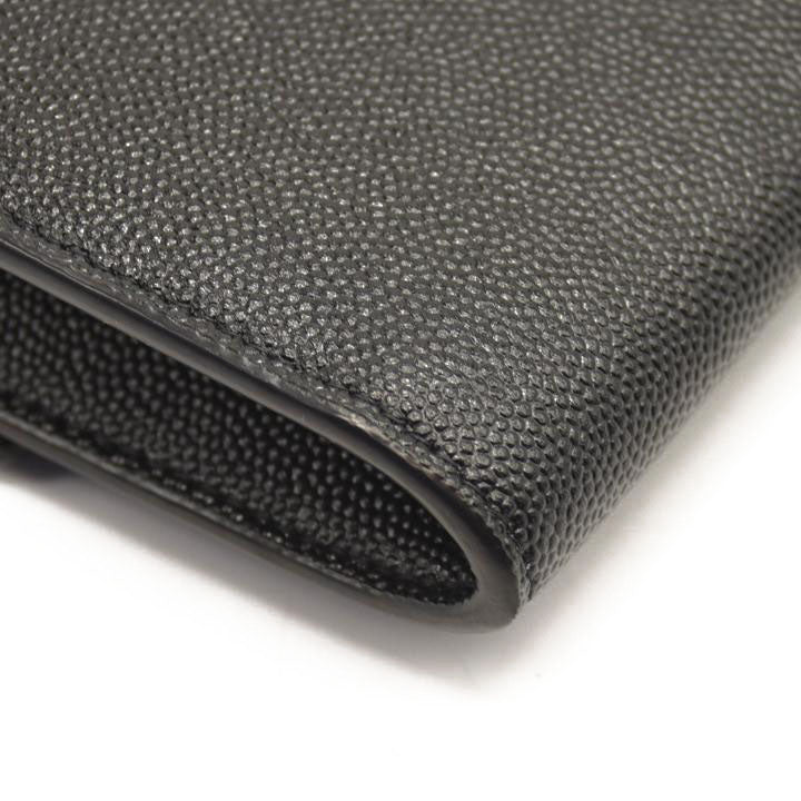 SAINT LAURENT Grain De Poudre Uptown Chain Wallet Black
