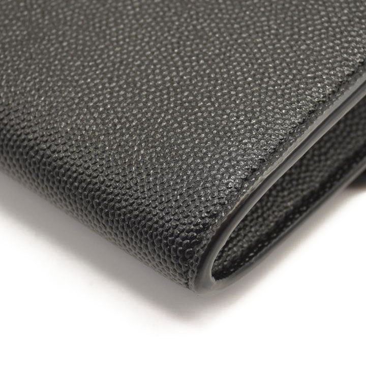 SAINT LAURENT Grain De Poudre Uptown Chain Wallet Black