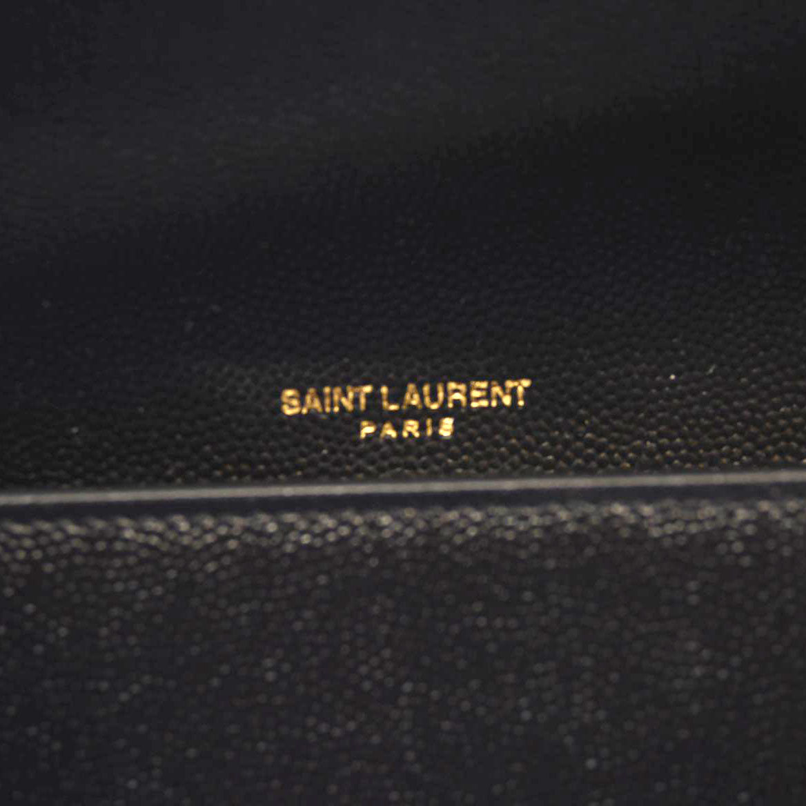 SAINT LAURENT Grain De Poudre Uptown Chain Wallet Black