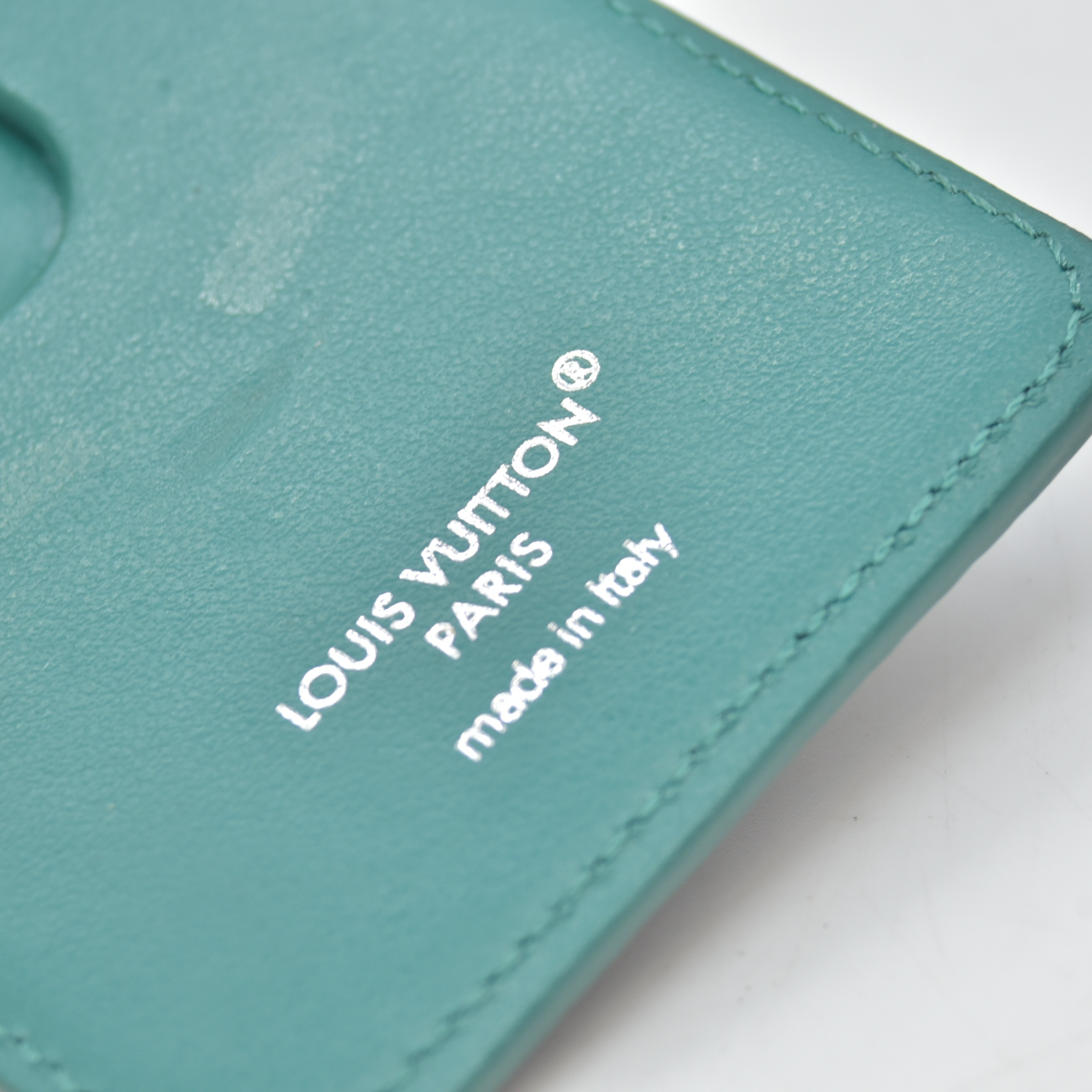 $445 2024 Louis Vuitton Monogram Macassar Magnetic Card Holder Green ME3274