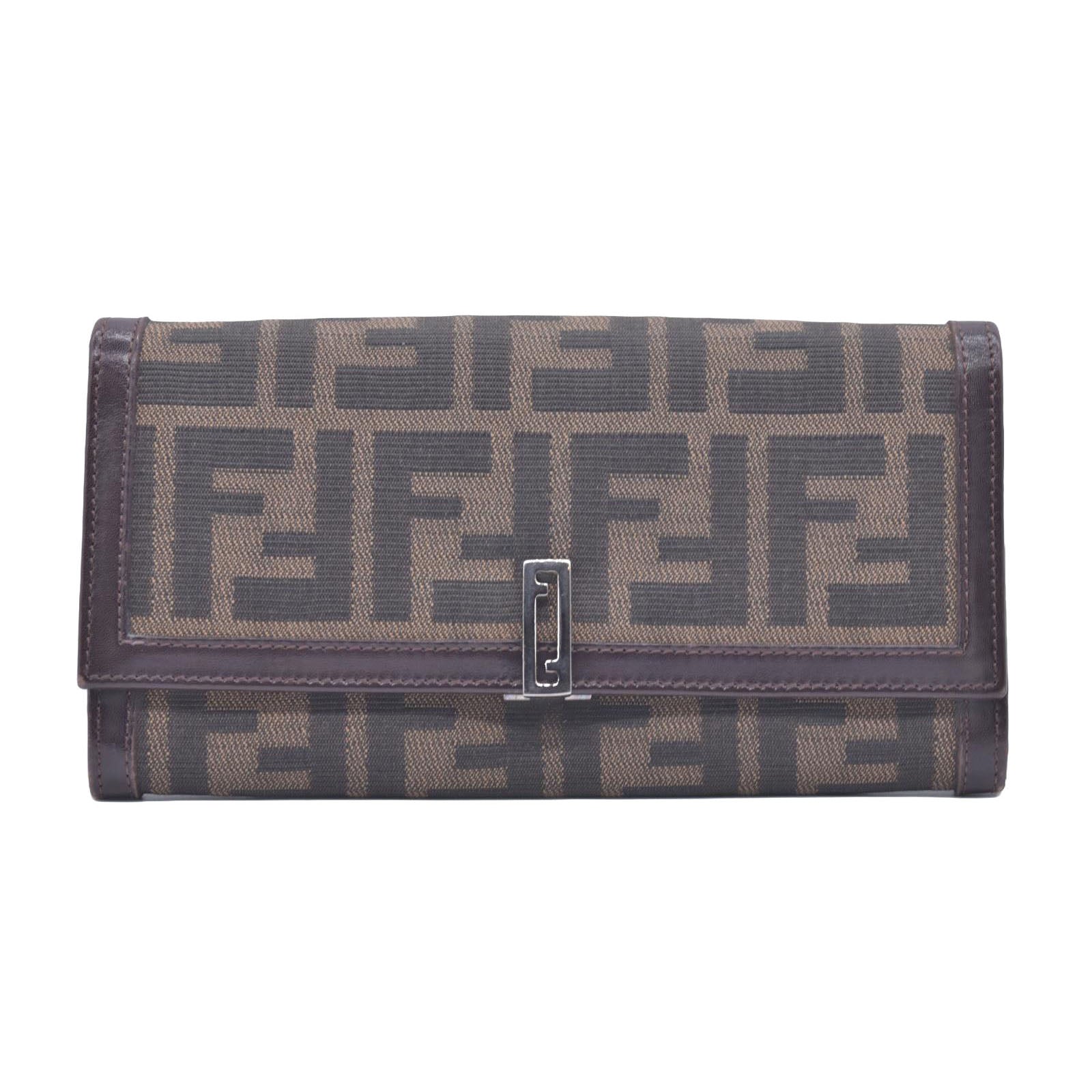 Fendi Fendi Tobacco Zucca Canvas Vintage Flap Wallet CONSIGNMENT