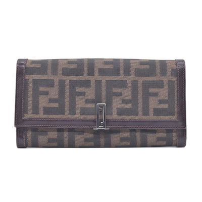 Fendi Fendi Tobacco Zucca Canvas Vintage Flap Wallet CONSIGNMENT