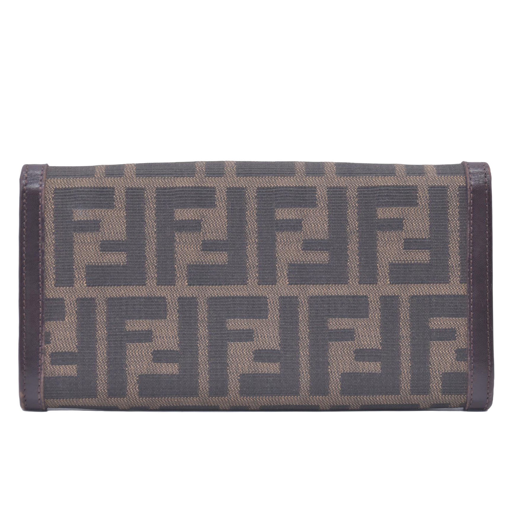Fendi Fendi Tobacco Zucca Canvas Vintage Flap Wallet CONSIGNMENT
