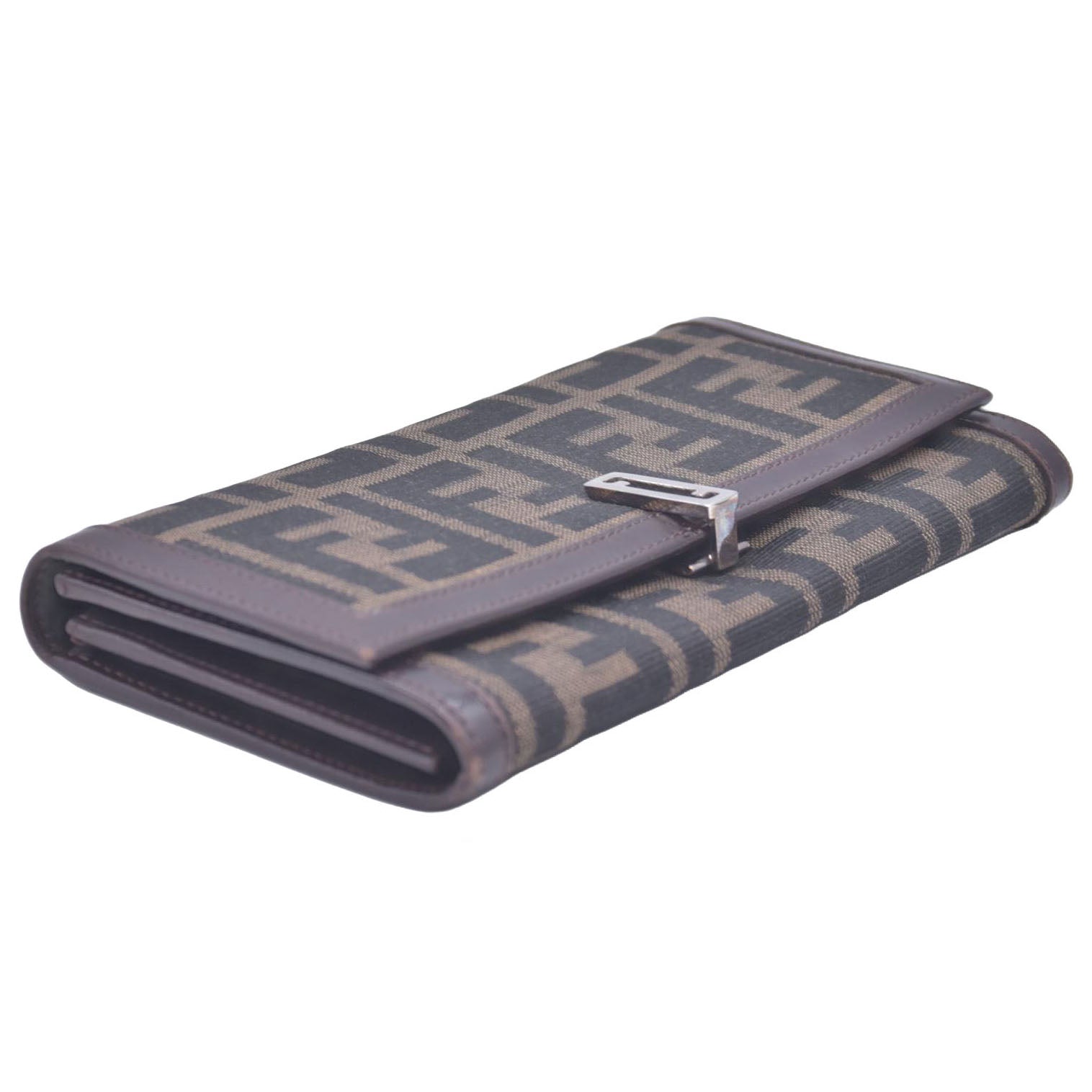 Fendi Fendi Tobacco Zucca Canvas Vintage Flap Wallet CONSIGNMENT