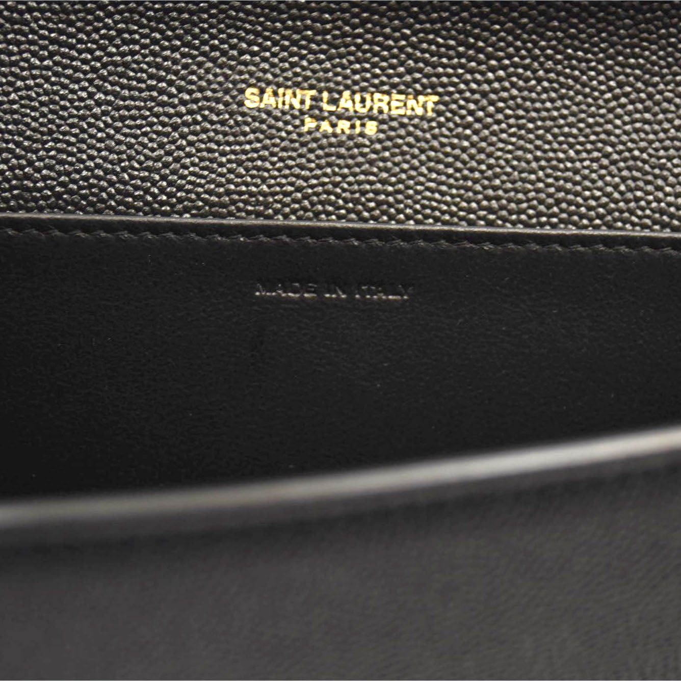 SAINT LAURENT Grain De Poudre Uptown Chain Wallet Black