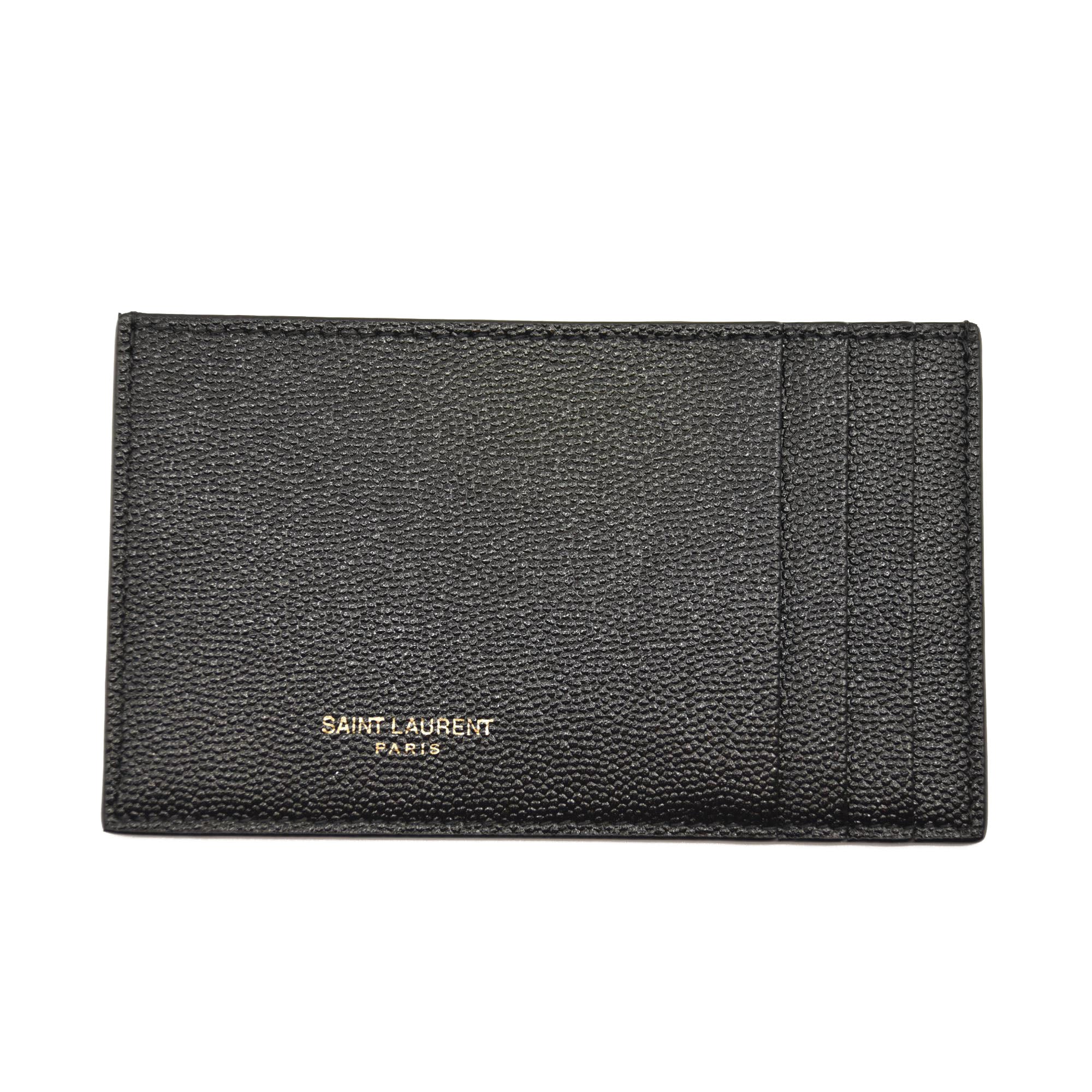SAINT LAURENT Grain De Poudre Uptown Chain Wallet Black