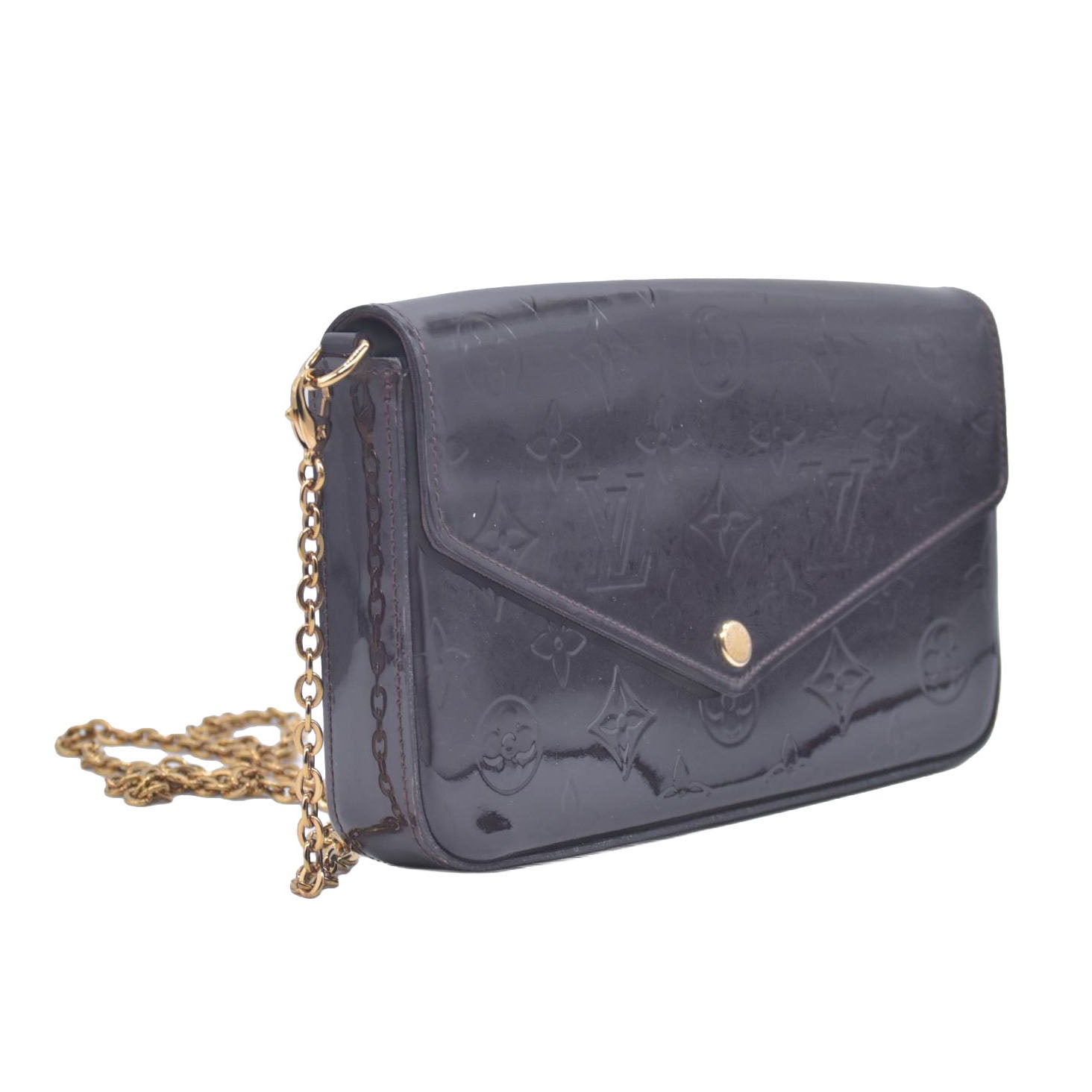 Louis Vuitton Vernis Pochette Felicie Chain Wallet Amarante CONSIGNMENT