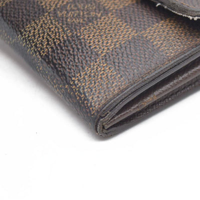 $770 Louis Vuitton Damier Porte Feuille Sarah Long Bifold Wallet Brown