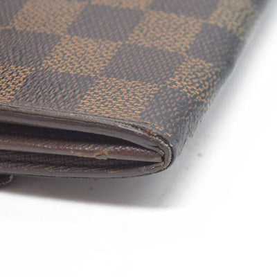 $770 Louis Vuitton Damier Porte Feuille Sarah Long Bifold Wallet Brown