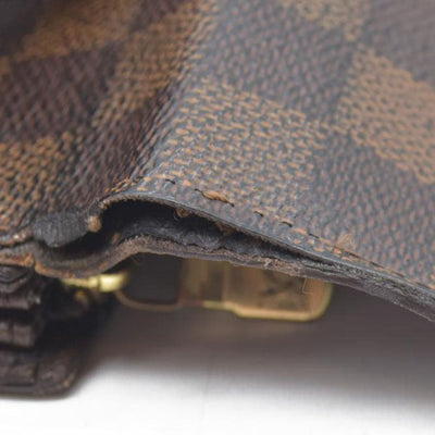 $770 Louis Vuitton Damier Porte Feuille Sarah Long Bifold Wallet Brown