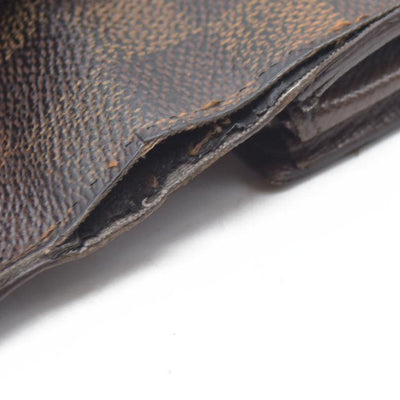 $770 Louis Vuitton Damier Porte Feuille Sarah Long Bifold Wallet Brown