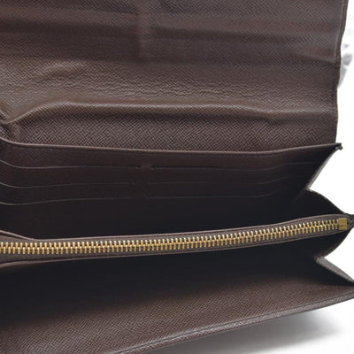 $770 Louis Vuitton Damier Porte Feuille Sarah Long Bifold Wallet Brown
